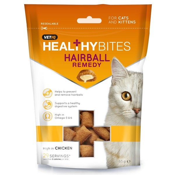 M&C Vet Iq Bite Hairball Cat Treat 65G