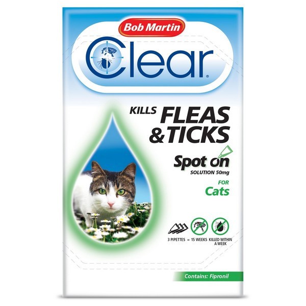 Bob Martin Flea Clear Spot On Cats 3Pk