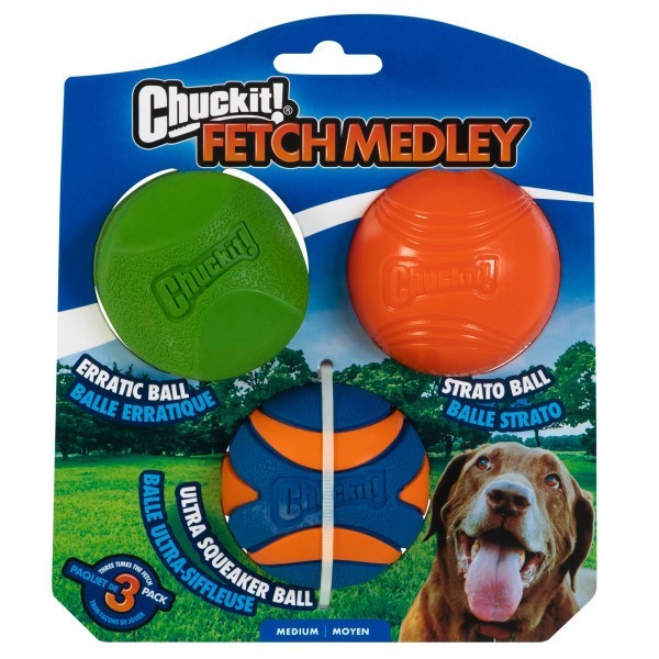 Chuckit Fetch Medley 2 Medium (3Pk) 6.5cm