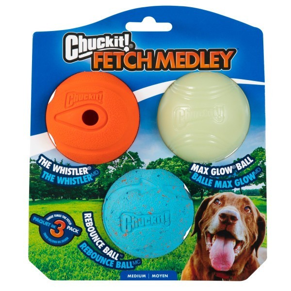 Chuckit Fetch Medley Medium (3Pk) 6.5Cm