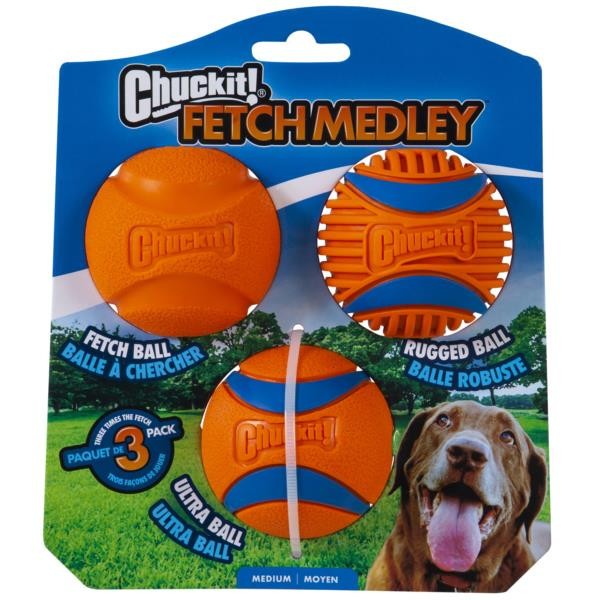 Chuckit Fetch Medley Gen 3 Medium - 3Pk