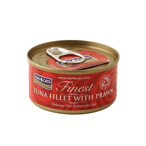 Fish 4 Cats Finest Tuna Fillet With Prawn 70G
