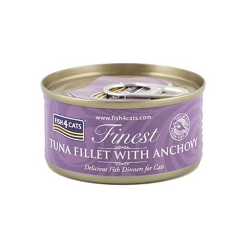 Fish 4 Cats Finest Tuna Fillet With Anchovy 70G