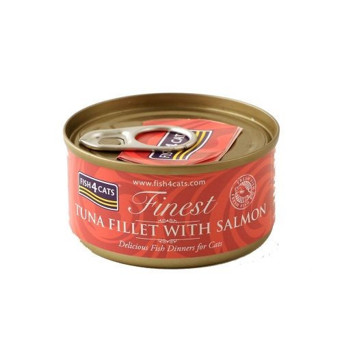 Fish 4 Cats Finest Tuna Fillet With Salmon 70G