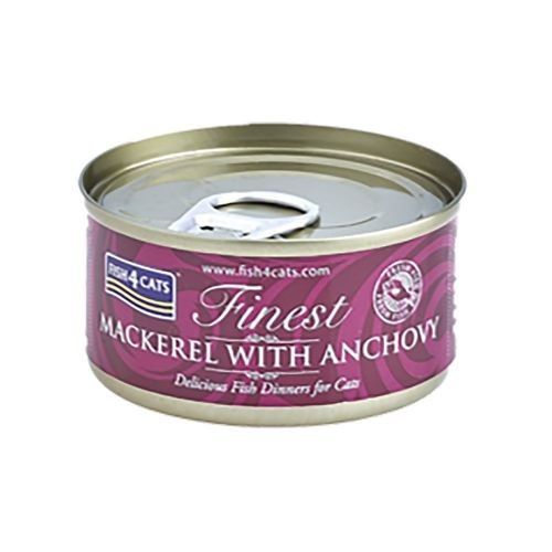 Fish 4 Cats Finest Mackerel With Anchovy 70G