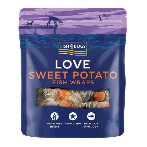 Fish 4 Dogs Love Sweet Potato Fish Wraps 100G