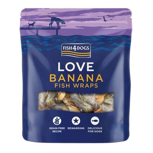 Fish 4 Dogs Love Banana Fish Wraps 100G