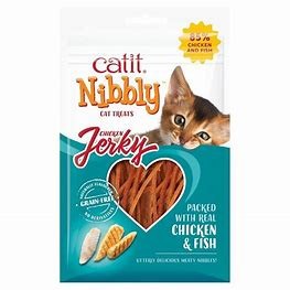 Catit Nibbly Jerky, Chicken & Fish, 30G