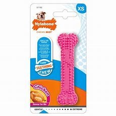 Nylabone Puppy Teething Dental Chicken Pink Xs