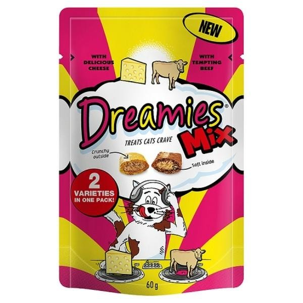 Dreamies Mix Cheese And Beef 60G