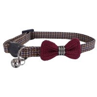 Designer Cat Collars Burgundy Bow