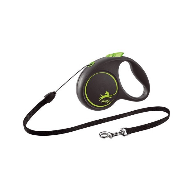 Flexi Black Design Small Cord 5M Green