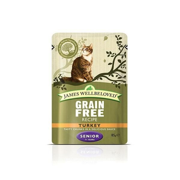 Jwb Senior Cat Pouches Grain Free Turkey 85G