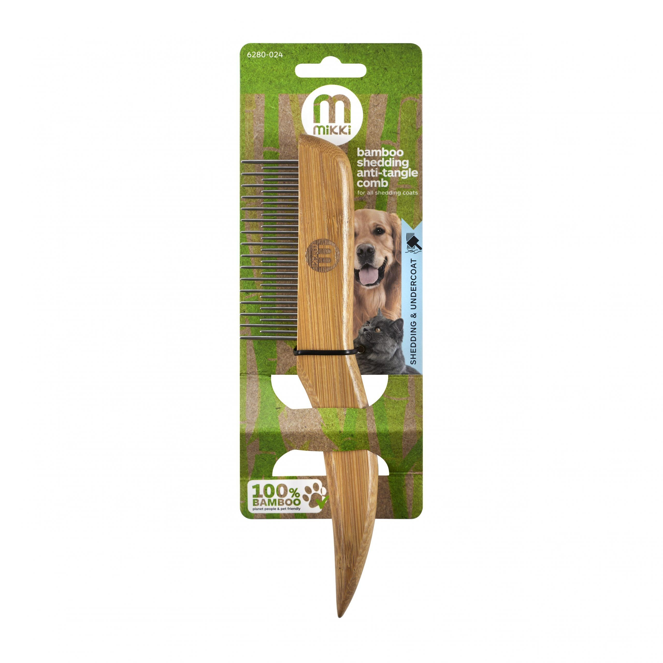 Bamboo Anti-Tangle Comb Shedding