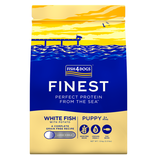 F4D Puppy White Fish Potato Lge 1.5Kg