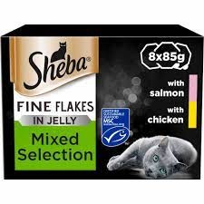 Sheba Flakes Salmon & Chicken Jelly 8X85G
