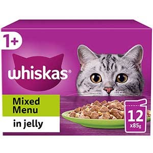 Whiskas Wet 1+ Adult Cat Food Mixed Menu In Jelly 12X85G Pouches