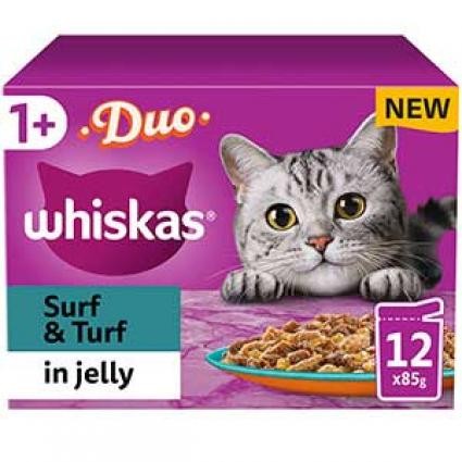 Whiskas 1+ Pouches Duo Surf & Turf 12 X 85G Pouches