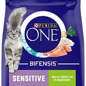 Purina One Sensitive Dry Cat Food With Turkey And Rice 2.8Kg