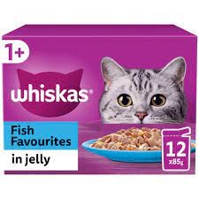 Whiskas Adult Wet Cat Food Pouches Fish In Jelly 12 X 85G