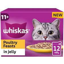 Whiskas® Senior 11+ Poultry Feasts In Jelly Wet Cat Food Pouches 12 X 85G