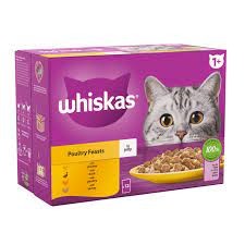 Whiskas Poultry Feasts In Jelly 1+ Adult Wet Cat Food Pouches 12X85G