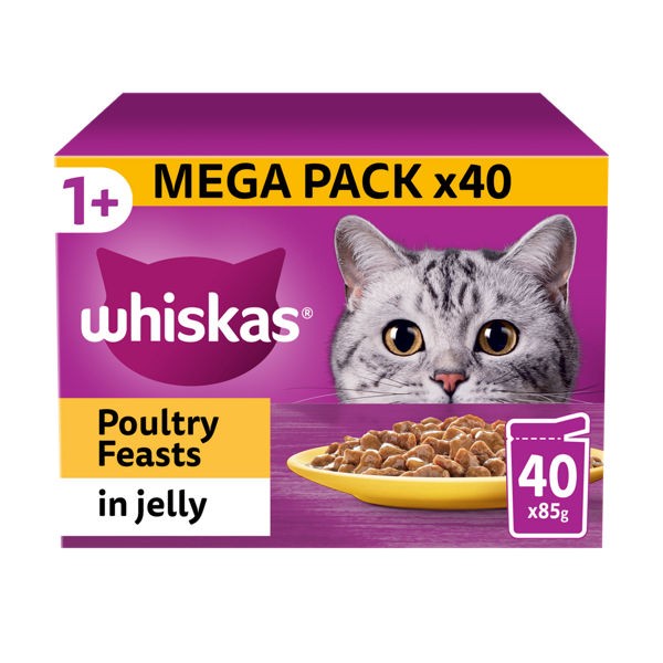 Whiskas 1+ Poultry Feast Jelly 40pk