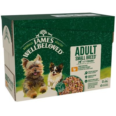 James Wellbeloved Small Breed Adult Turkey Pouches 12 x 90g
