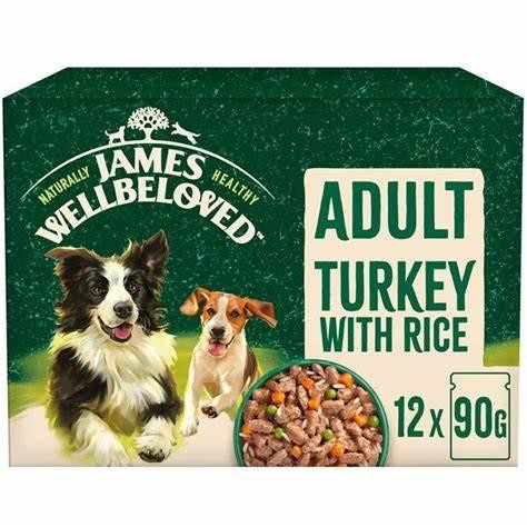 James Wellbeloved Adult Turkey Pouches 12 x 90g